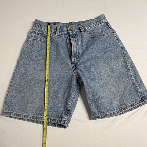 Vintage Levis 550 Shorts Men 34 Blue Light Wash Denim Relaxed Fit Jorts Jean Y2K - Picture 10 of 13
